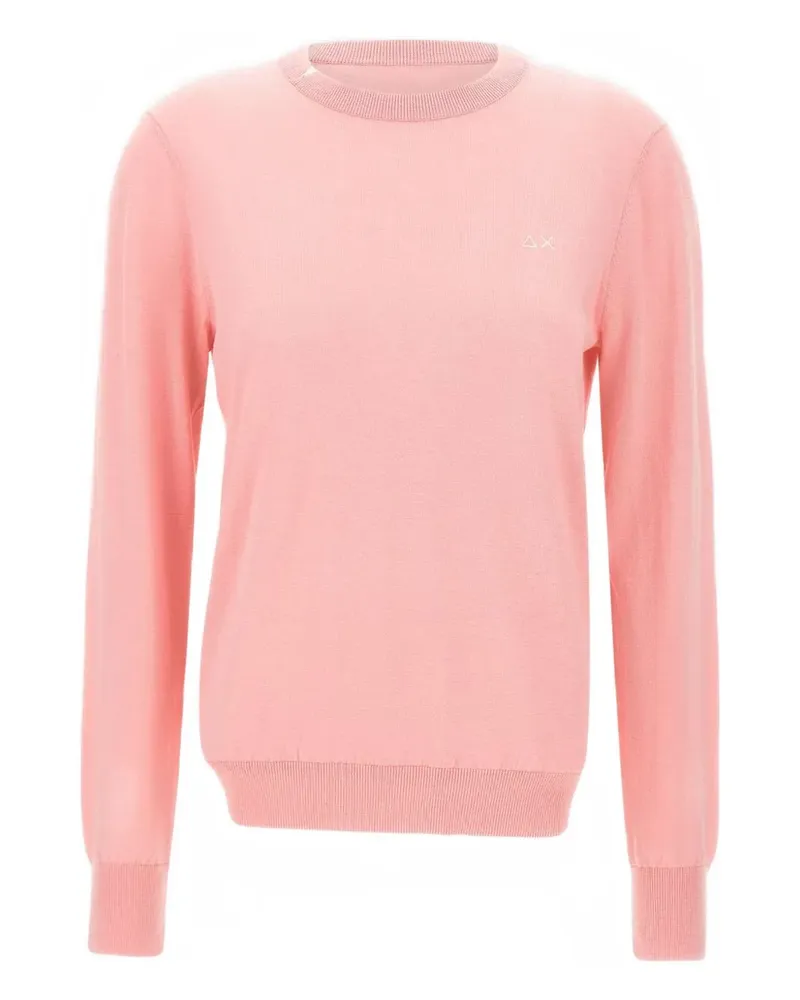 Sun68 logo embroidery ribbed sweater - Rosa Rosa