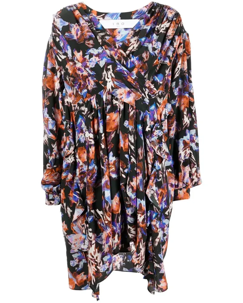 IRO Kleid mit Blumen-Print - Schwarz Schwarz