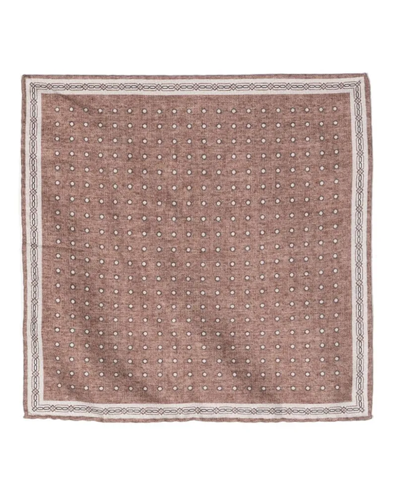 Brunello Cucinelli Seidenschal mit Print-Mix - Braun Braun