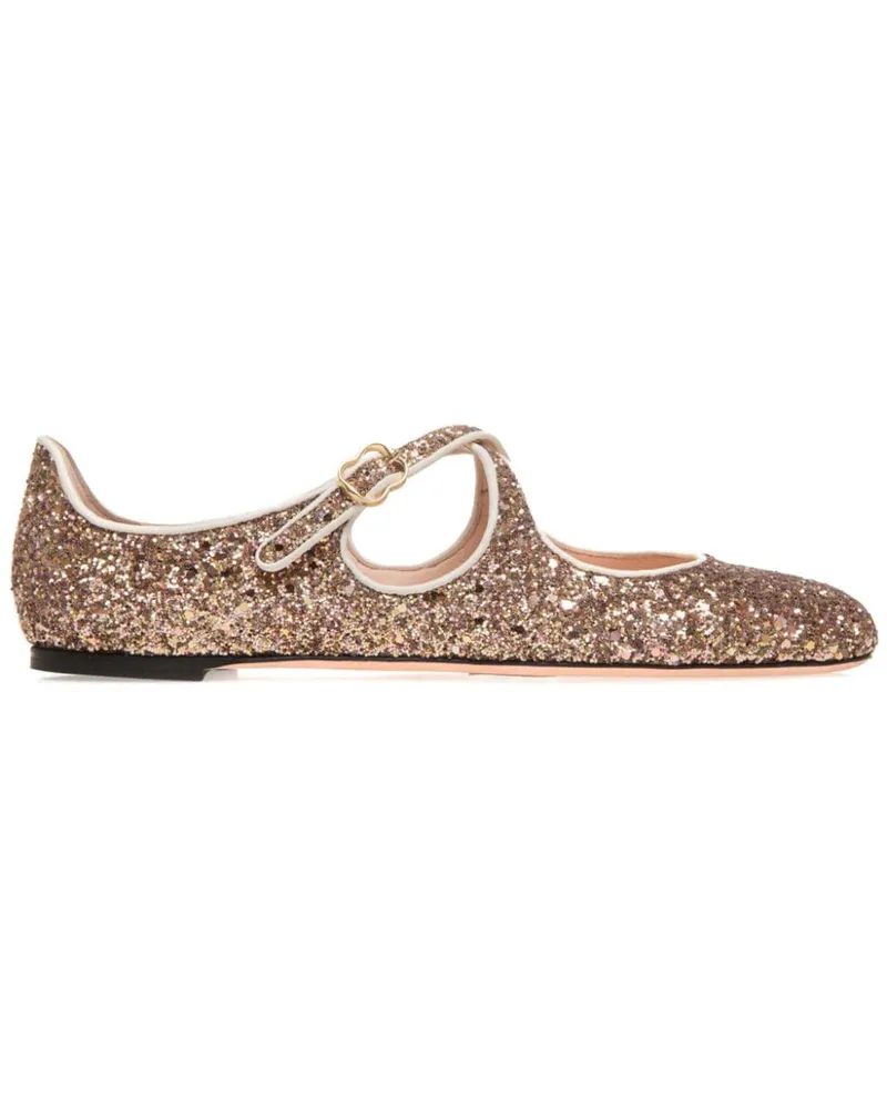 Bally Ballerinas im Glitter-Look Gold