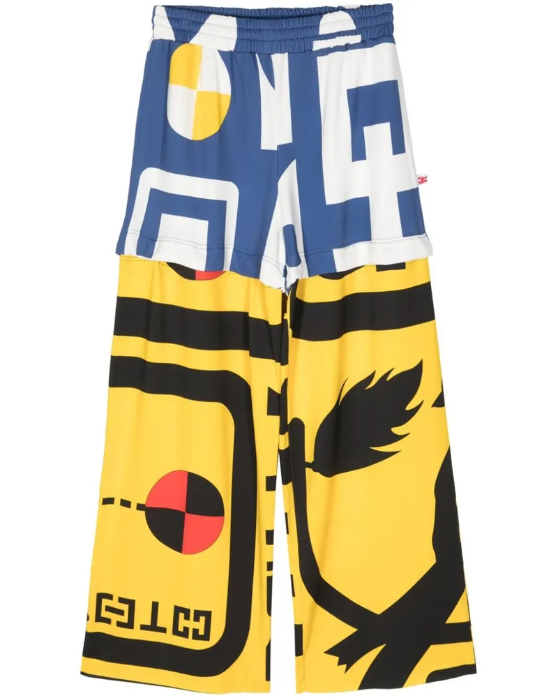 Walter van Beirendonck Dawleetoo Hose mit grafischem Print Blau