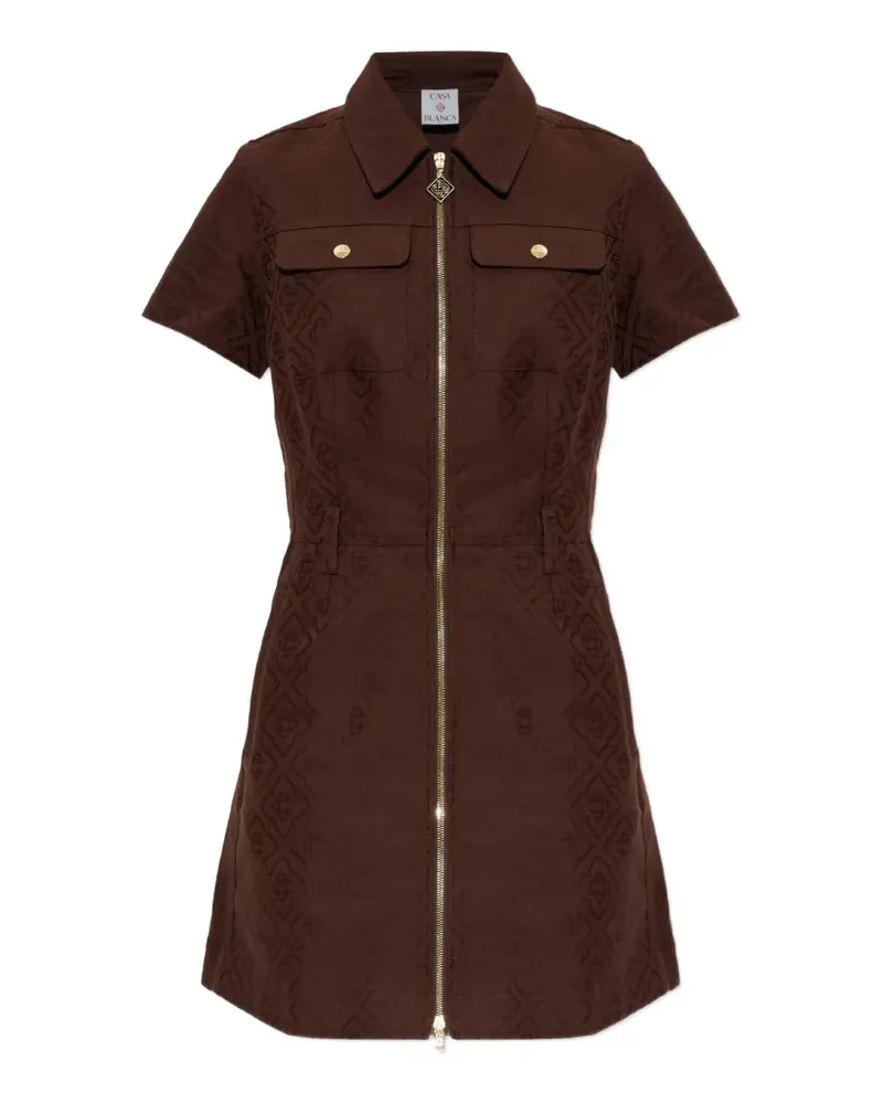 Casablanca Paris monogram-jacquard mini dress - Braun Braun