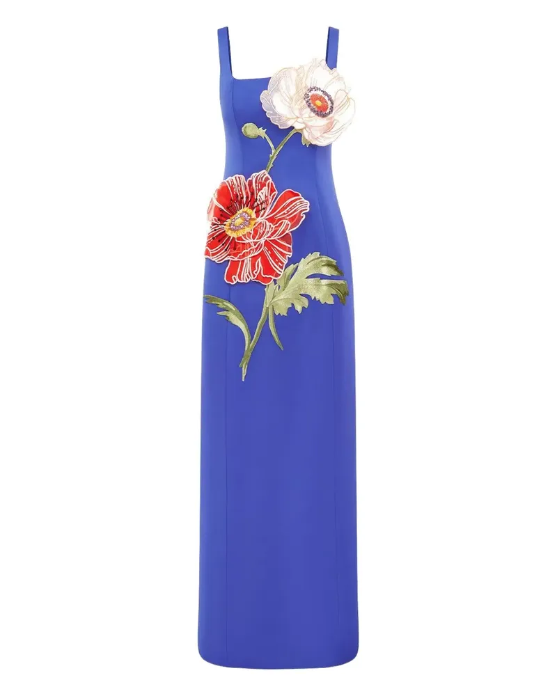 LEO LIN Adelina Maxikleid mit Stickerei - Blau Blau