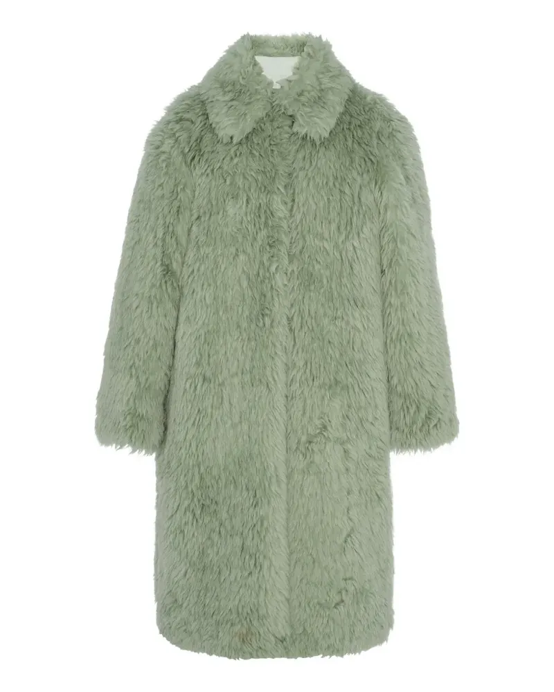 Another Tomorrow Balmacaan faux-fur coat - Grün Grün