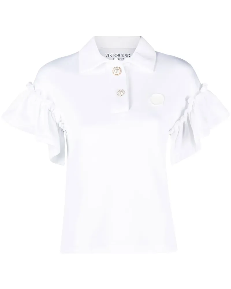Viktor & Rolf Poloshirt mit Rüschen - Weiß Weiß