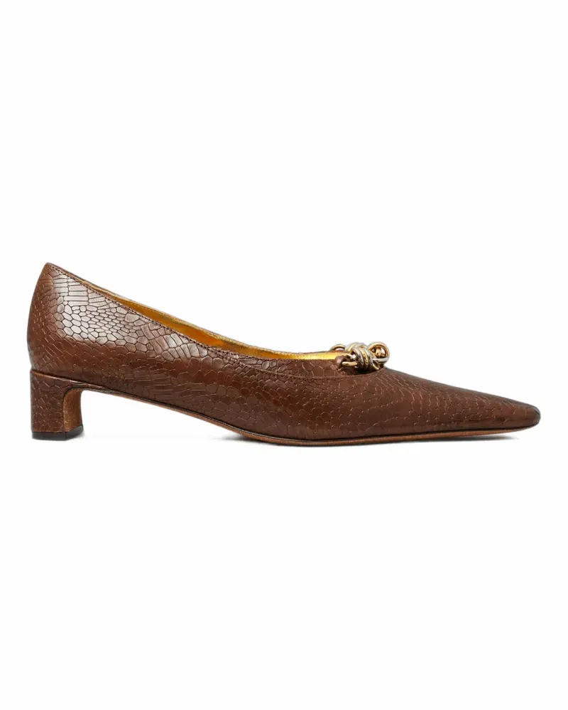 Tory Burch Runway Pumps mit Kette - Braun Braun