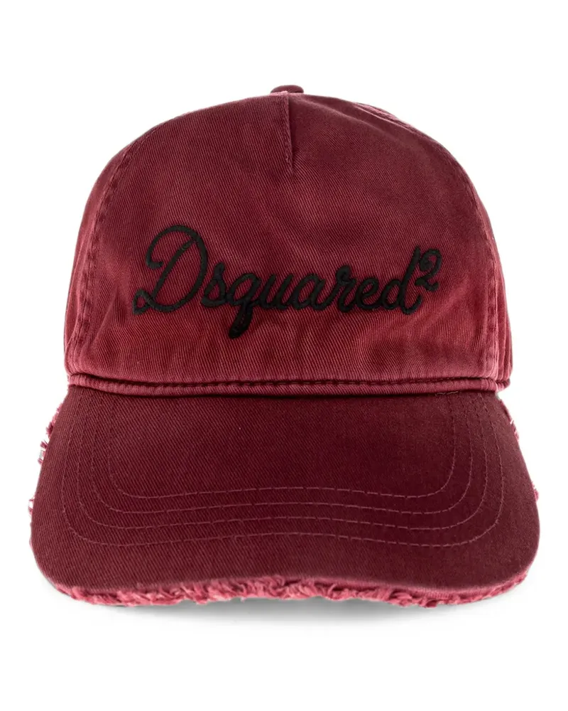 Dsquared2 logo-embroidered distressed baseball cap - Rot Rot