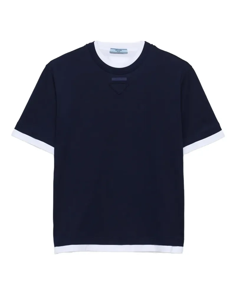 Prada Hemd mit dreieckigem Logo - Blau Blau