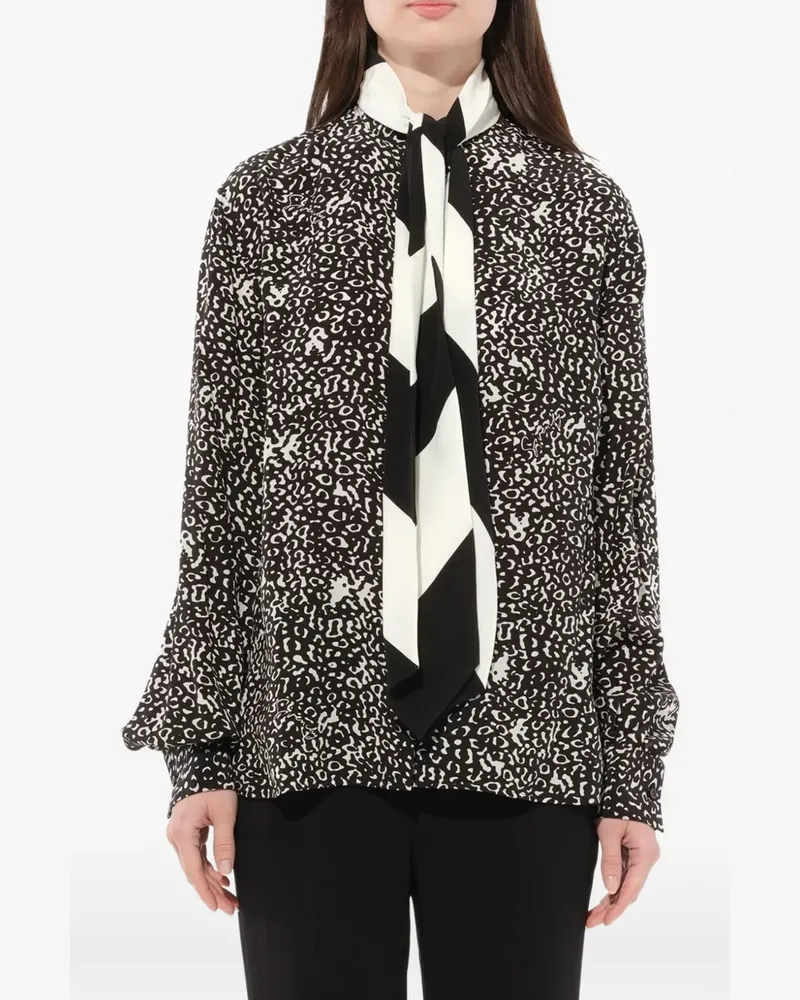 Givenchy leopard-print scarf-detail shirt - Schwarz Schwarz