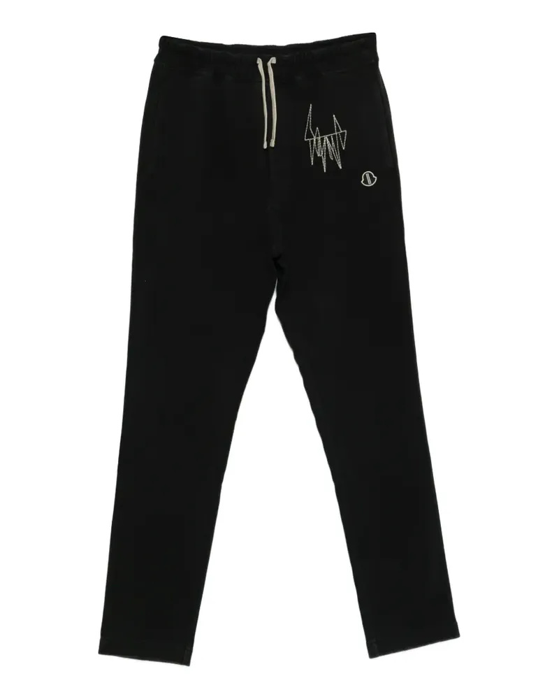 Moncler embroidered skinny track pants - Schwarz Schwarz