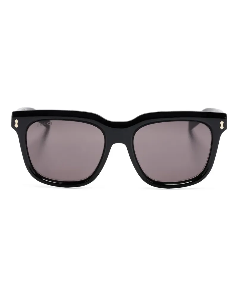 Gucci Sonnenbrille mit eckigem Gestell - Schwarz Schwarz