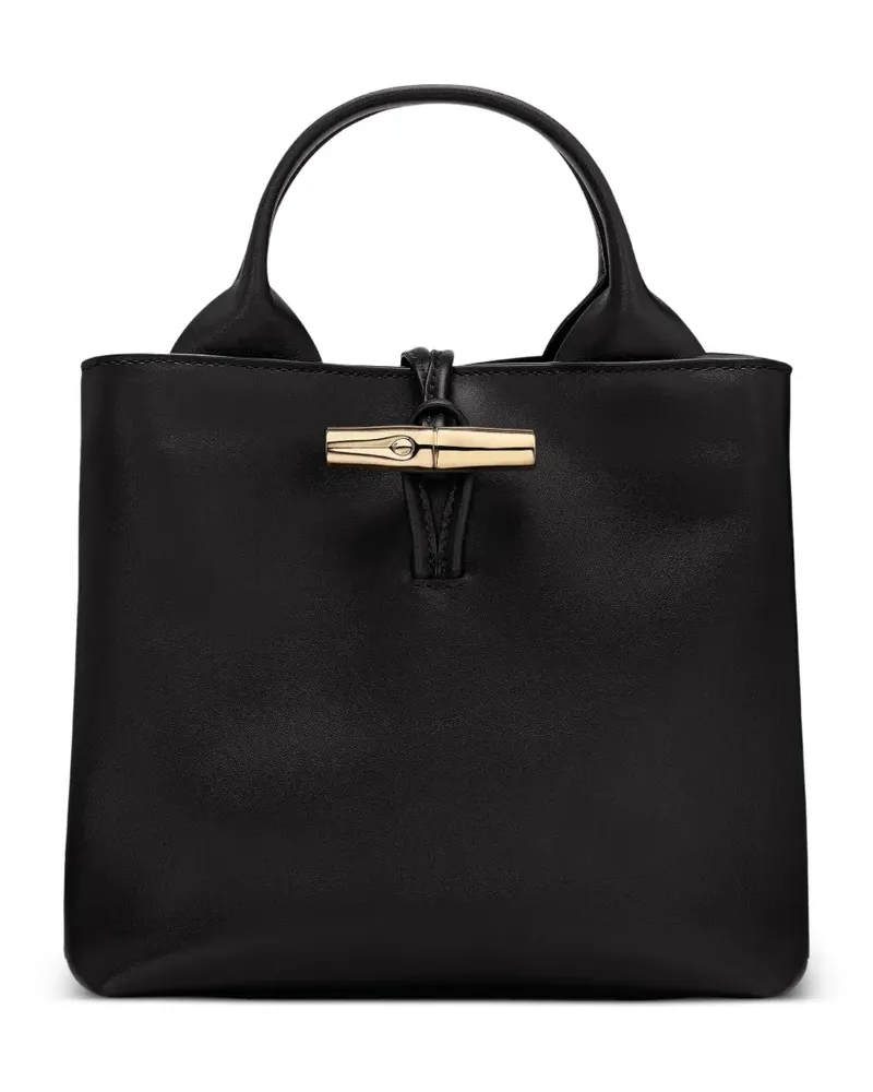 Longchamp Kleiner Le Roseau Tote Bag mit Bambusverschluss - Schwarz Schwarz