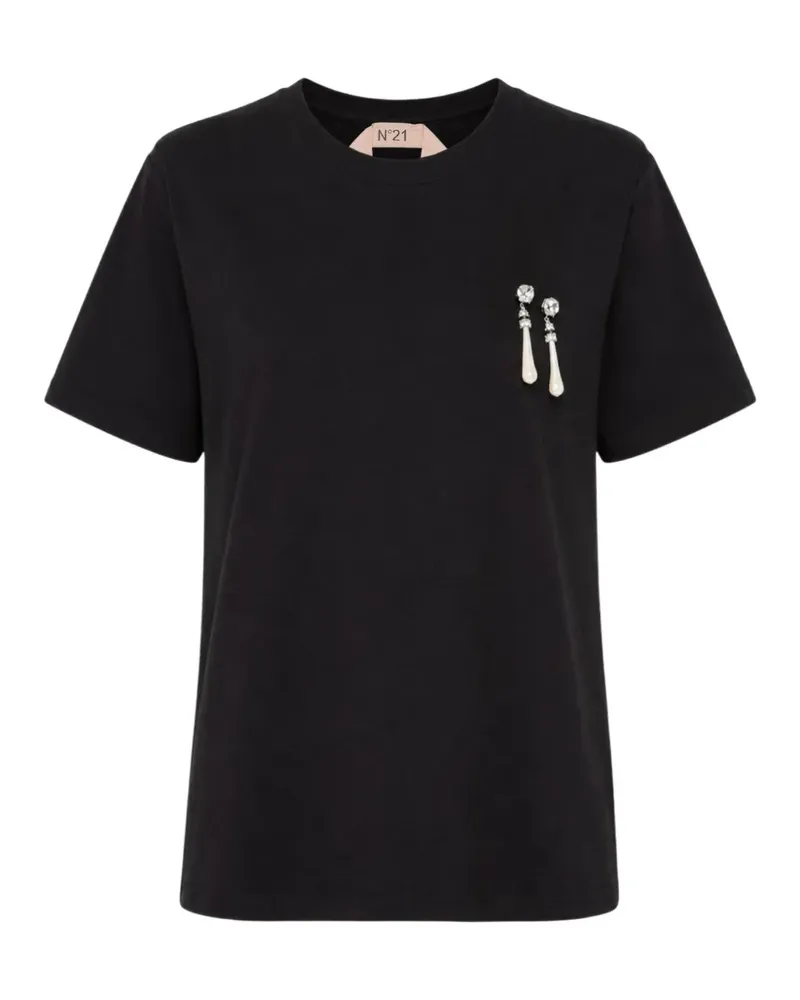 N° 21 Verziertes T-Shirt - Schwarz Schwarz