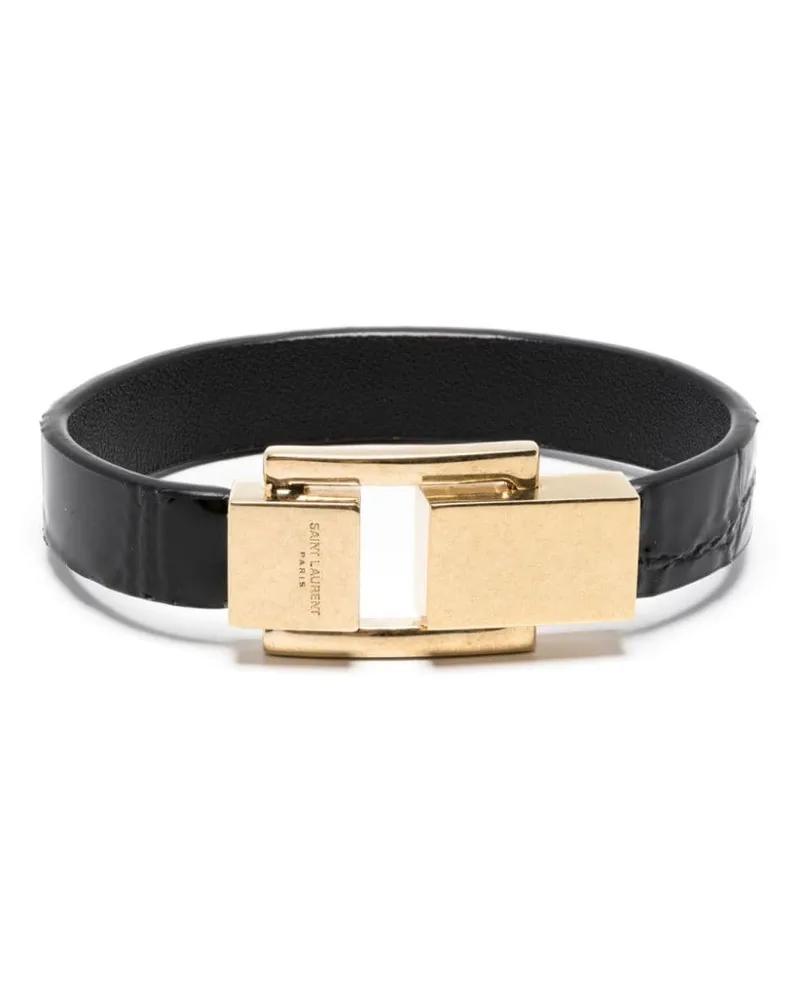 Saint Laurent Le Carré Lederarmband - Schwarz Schwarz