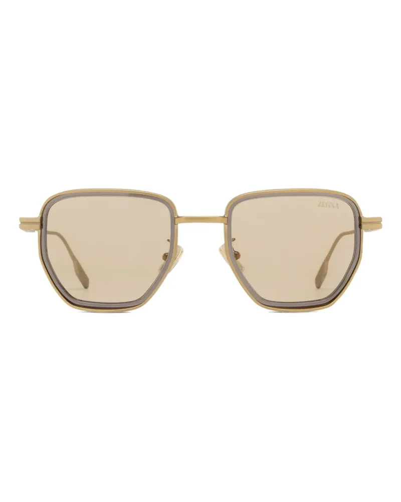 Ermenegildo Zegna Eckige EZ0256 Sonnenbrille - Gold Gold