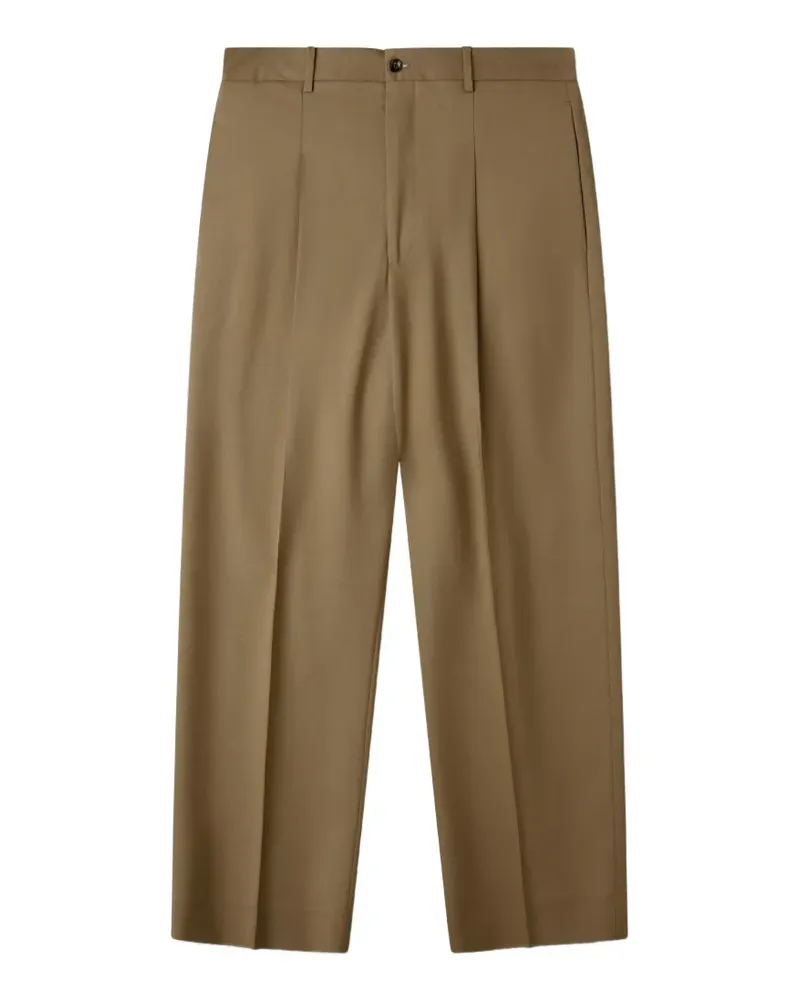 LC23 Gerade Vitale Barberis Hose mit Falten - Braun Braun