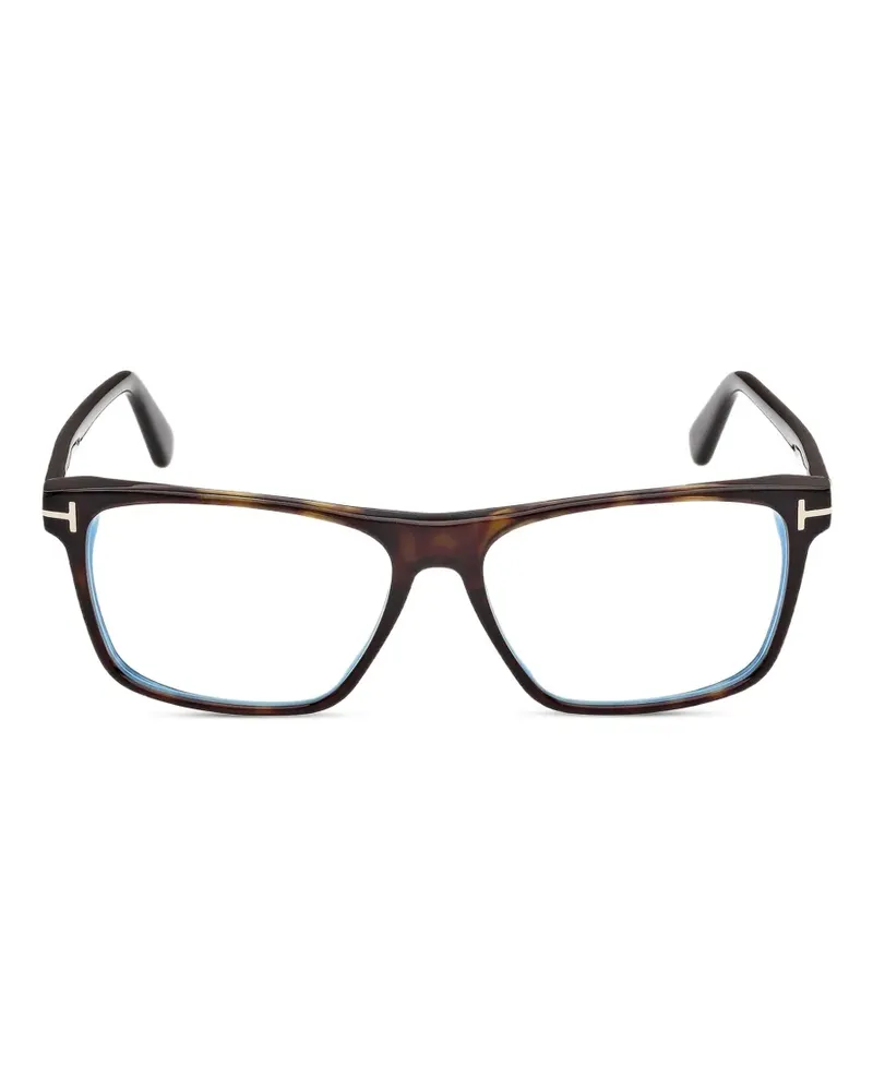 Tom Ford T-logo rectangle-frame glasses - Braun Braun