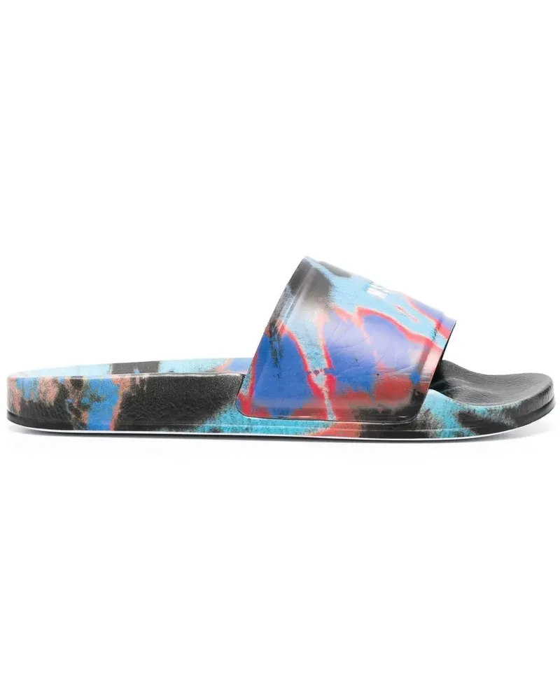 MSGM Pantoletten mit Batik-Print - Blau Blau