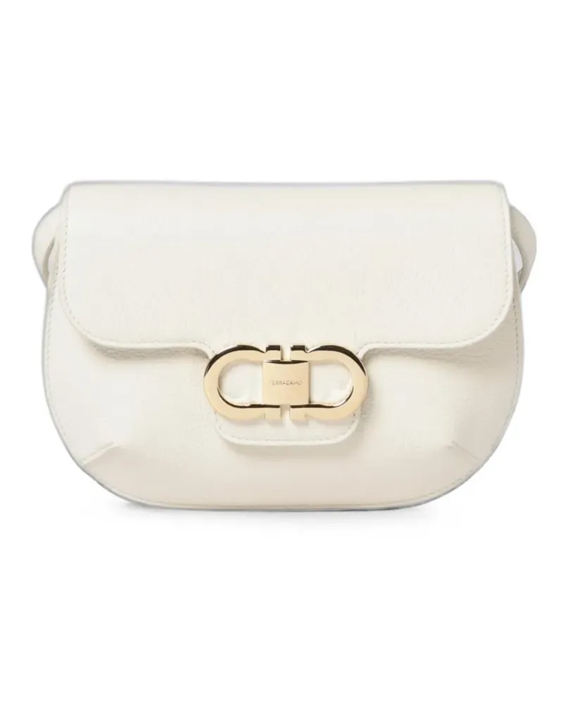 Ferragamo mini Double Gancini grained shoulder bag - Nude Nude