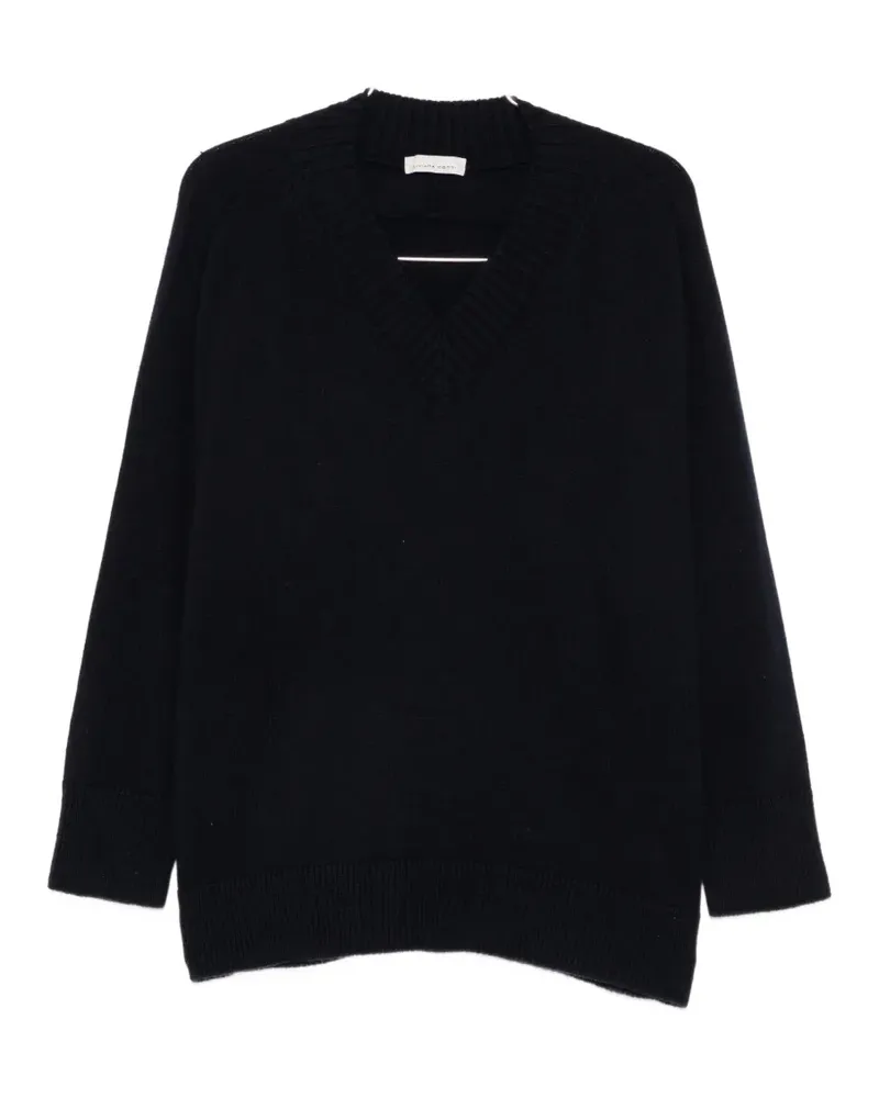 Liviana Conti ribbed-trim V-neck sweater - Blau Blau