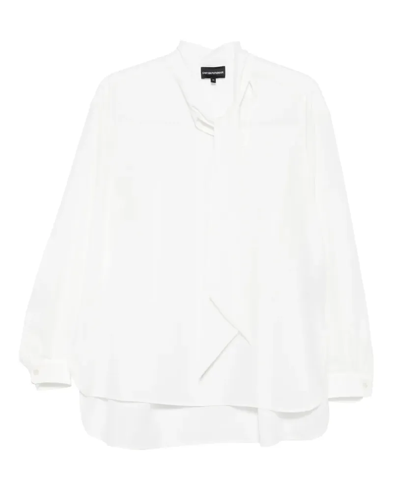 Emporio Armani Bluse mit Schleifenkragen - Weiß Weiß