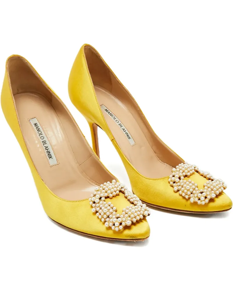 Manolo Blahnik Hangisi satin pumps - Gelb Gelb