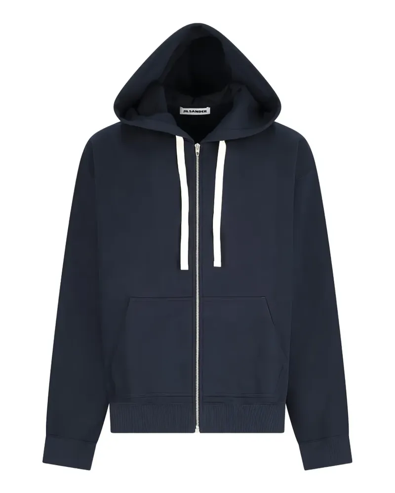 Jil Sander zip-up drawstring hoodie - Blau Blau