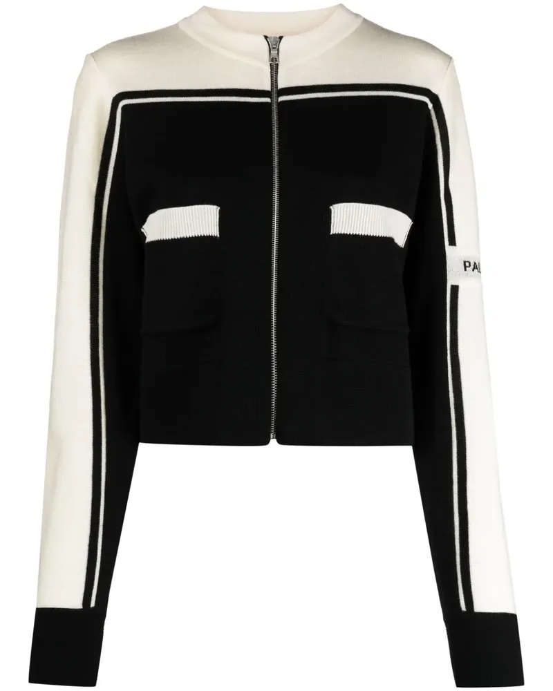 Palm Angels Intarsien-Cardigan mit Logo - Schwarz Schwarz