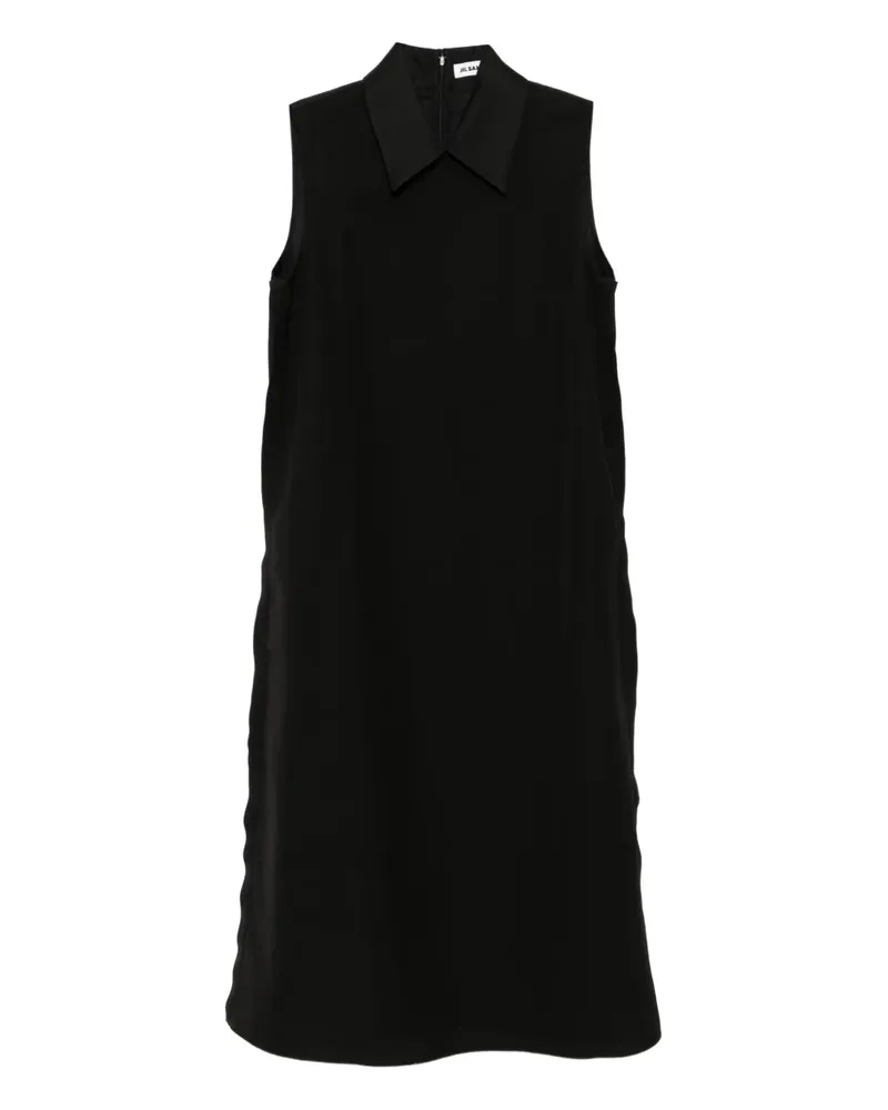 Jil Sander Kleid mit Kragen - Schwarz Schwarz