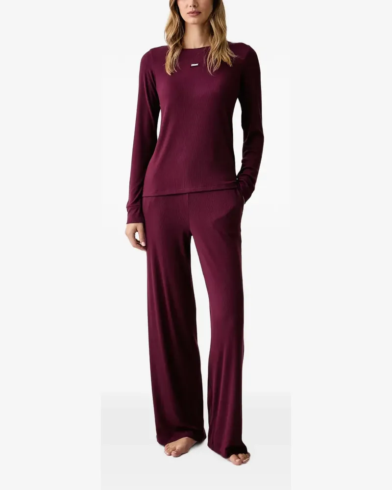 DKNY Gerippter Pyjama - Rot Rot