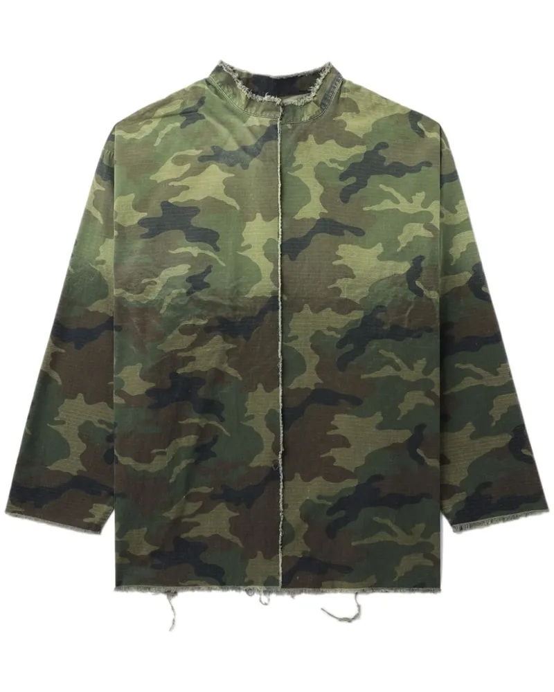FourTwoFour on Fairfax Jacke mit Camouflage-Print - Grün Grün
