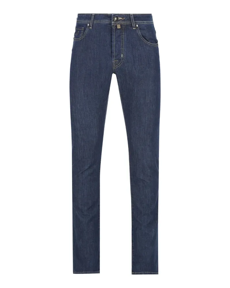 Jacob Cohën logo-patch jeans - Blau Blau