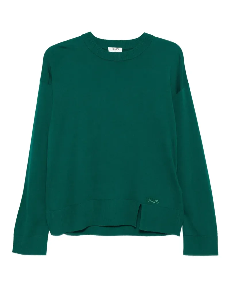 Liu Jo Pullover mit Strass-Logo - Grün Grün
