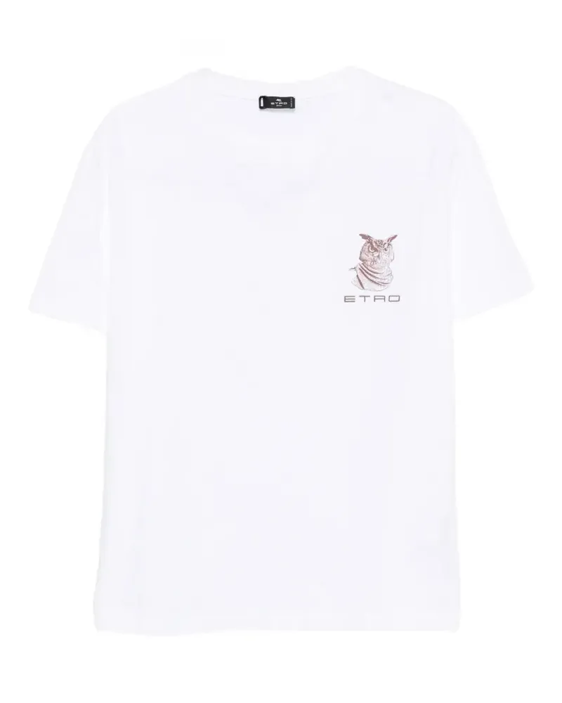Etro T-Shirt mit Eulen-Print - Weiß Weiß