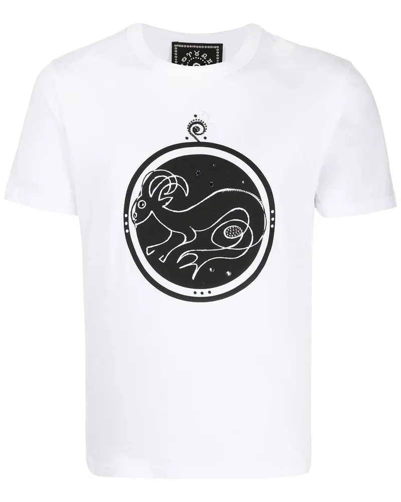 10 Corso Como T-Shirt mit Steinbock-Print Weiß