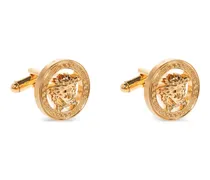 Runde Manschettenknöpfe mit Medusa-Kopf - Gold