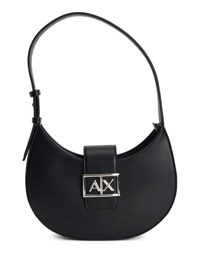 Armani Exchange logo-plaque shoulder bag - Schwarz Schwarz