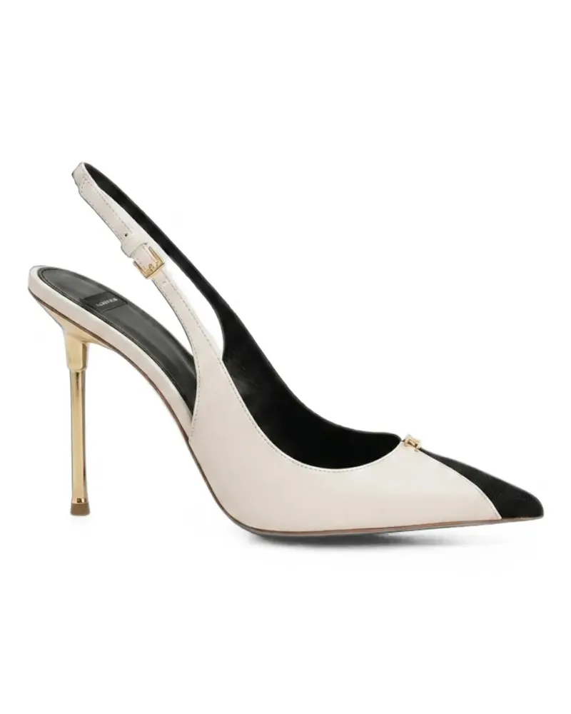 Elisabetta Franchi two-tone leather slingback pumps - Nude Nude