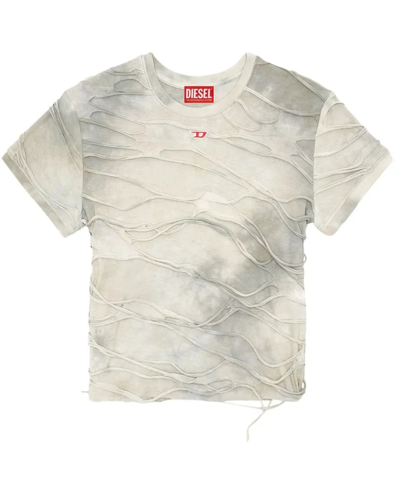 Diesel T-Shirt im Distressed-Look Grau