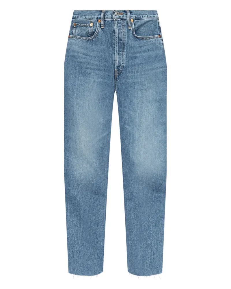 RE/DONE 70s Stove Pipe raw-cut jeans - Blau Blau