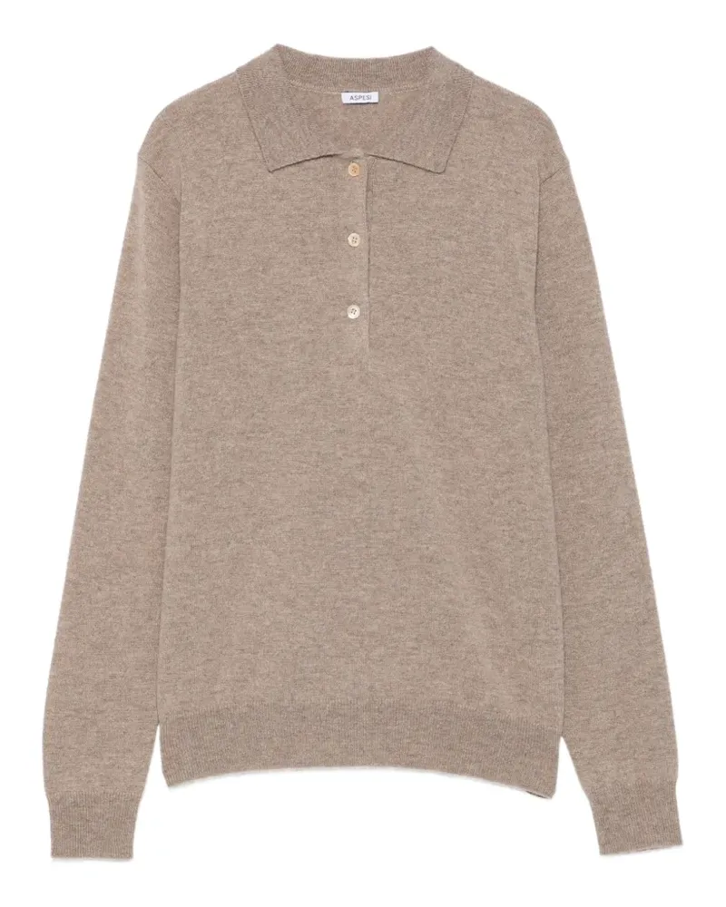 ASPESI Pullover mit Poloshirtkragen - Nude Nude