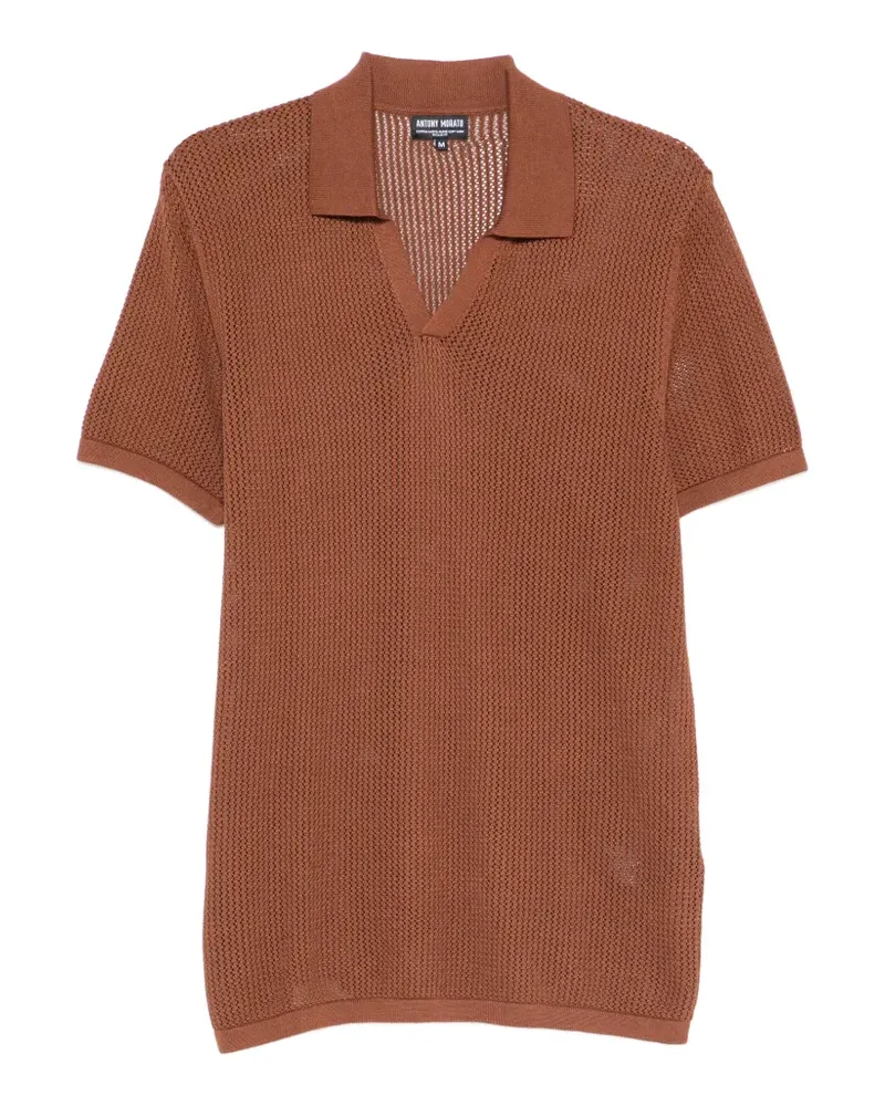 Antony Morato V-neck knitted T-shirt - Braun Braun