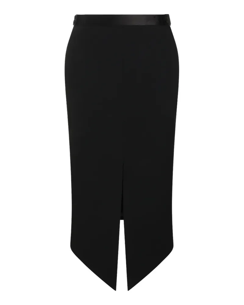 Tom Ford satin-trim back-slit skirt - Schwarz Schwarz
