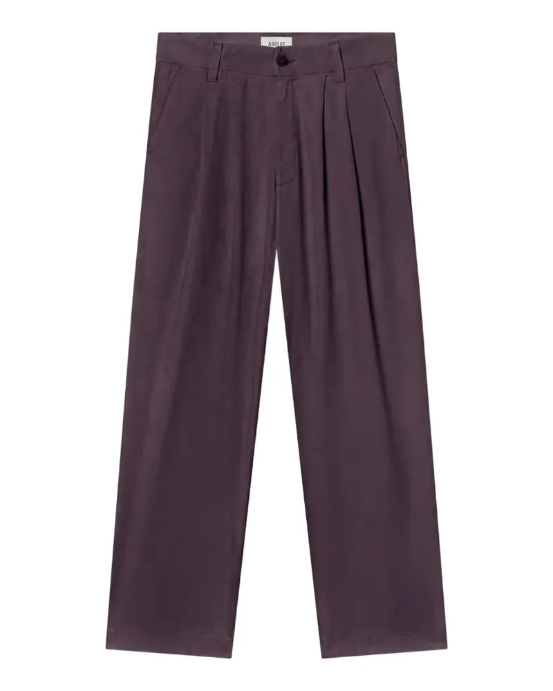 AGOLDE Slater pleated-detail trousers - Braun Braun