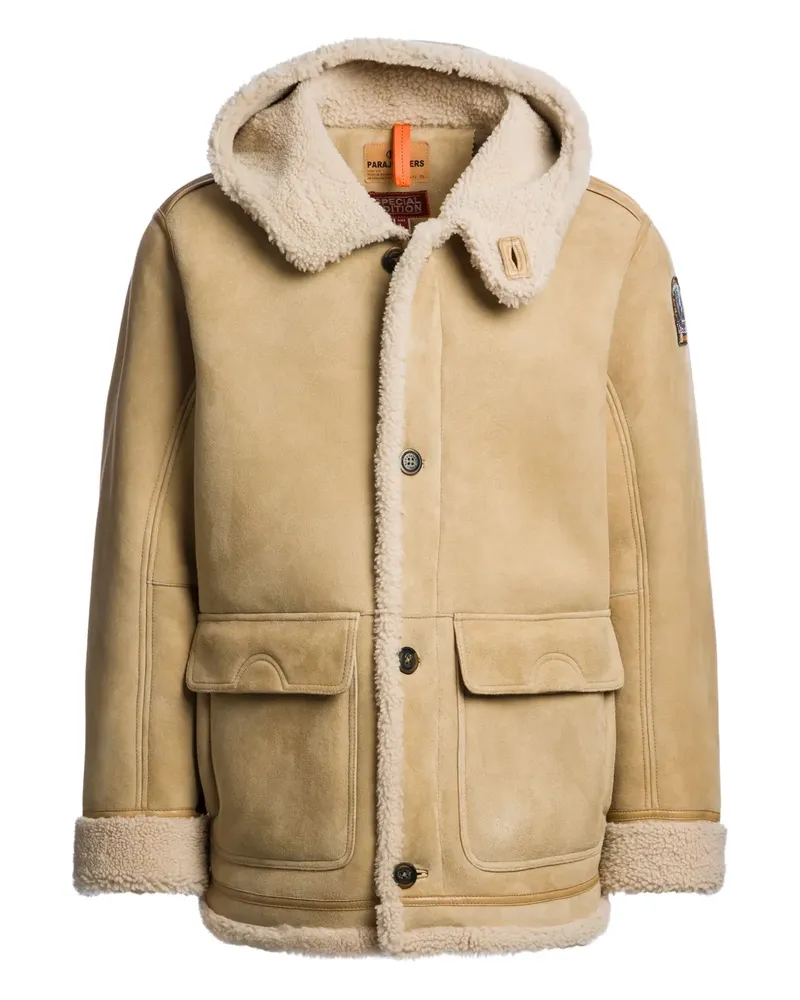 Parajumpers Kapuzenjacke aus Shearling - Nude Nude