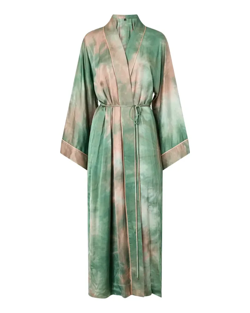 Pinko long gradient satin kimono - Grün Grün