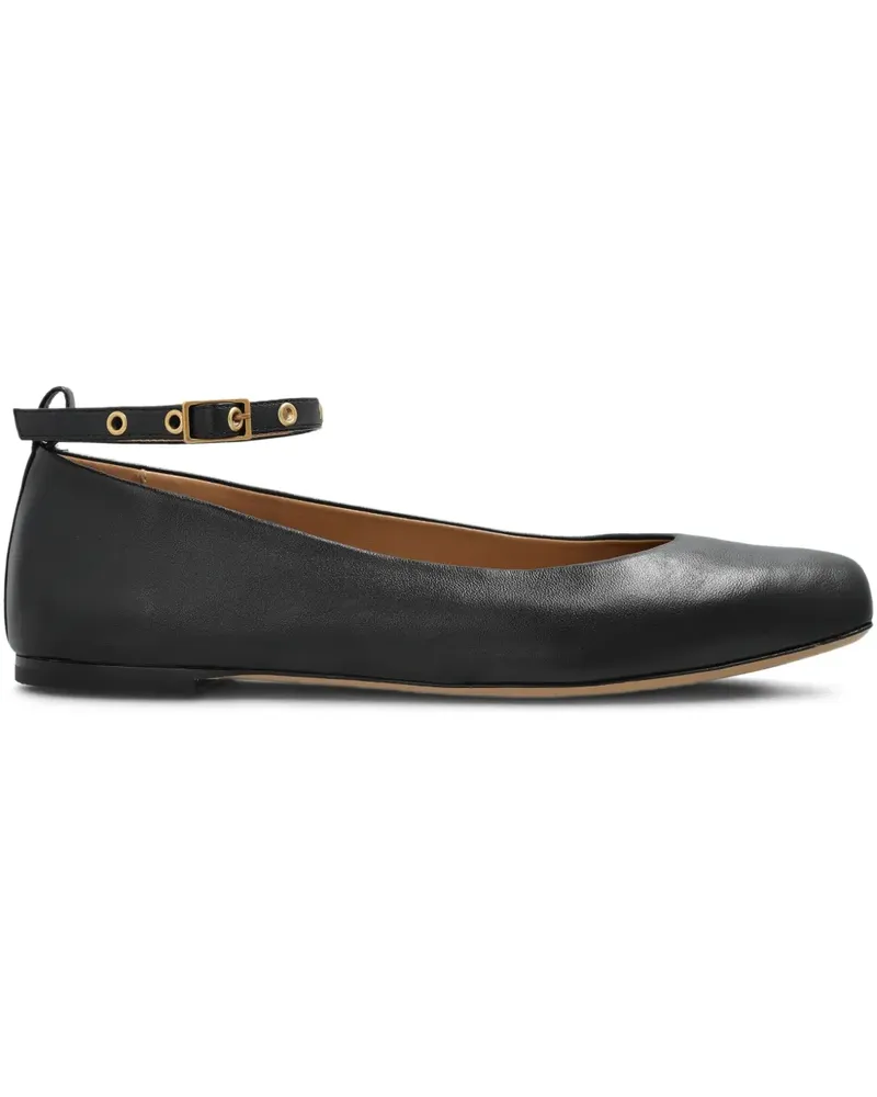 Emporio Armani Ballerinas aus Leder - Schwarz Schwarz