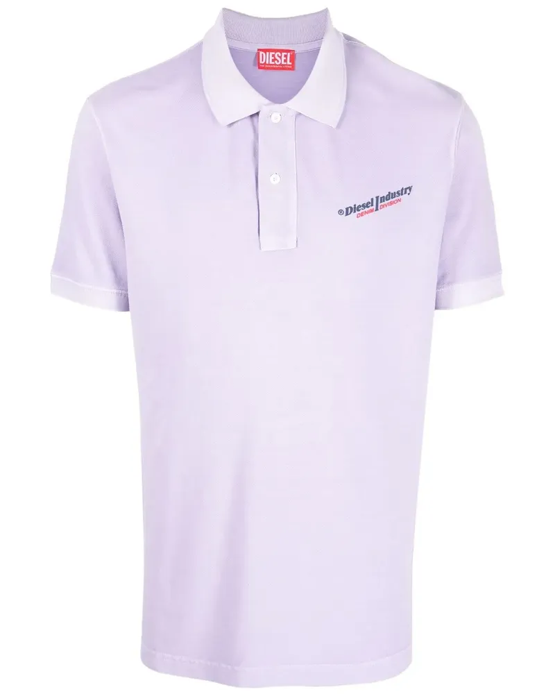 Diesel Poloshirt mit Logo-Print - Violett Violett