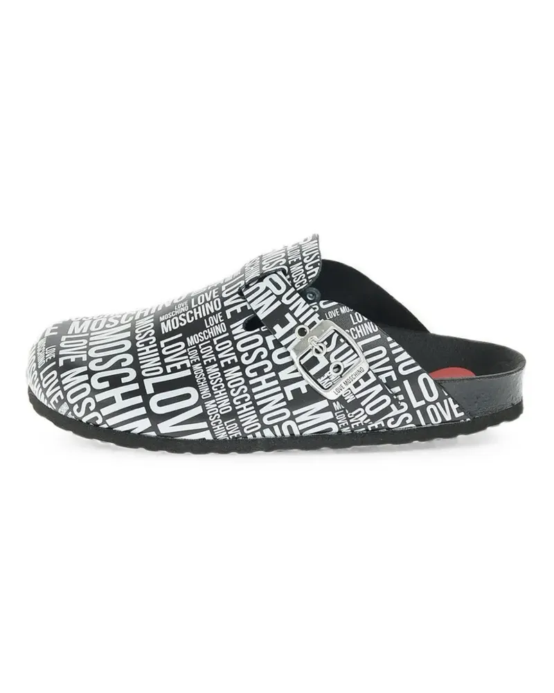 Moschino Sandalen mit Logo-Print - Schwarz Schwarz