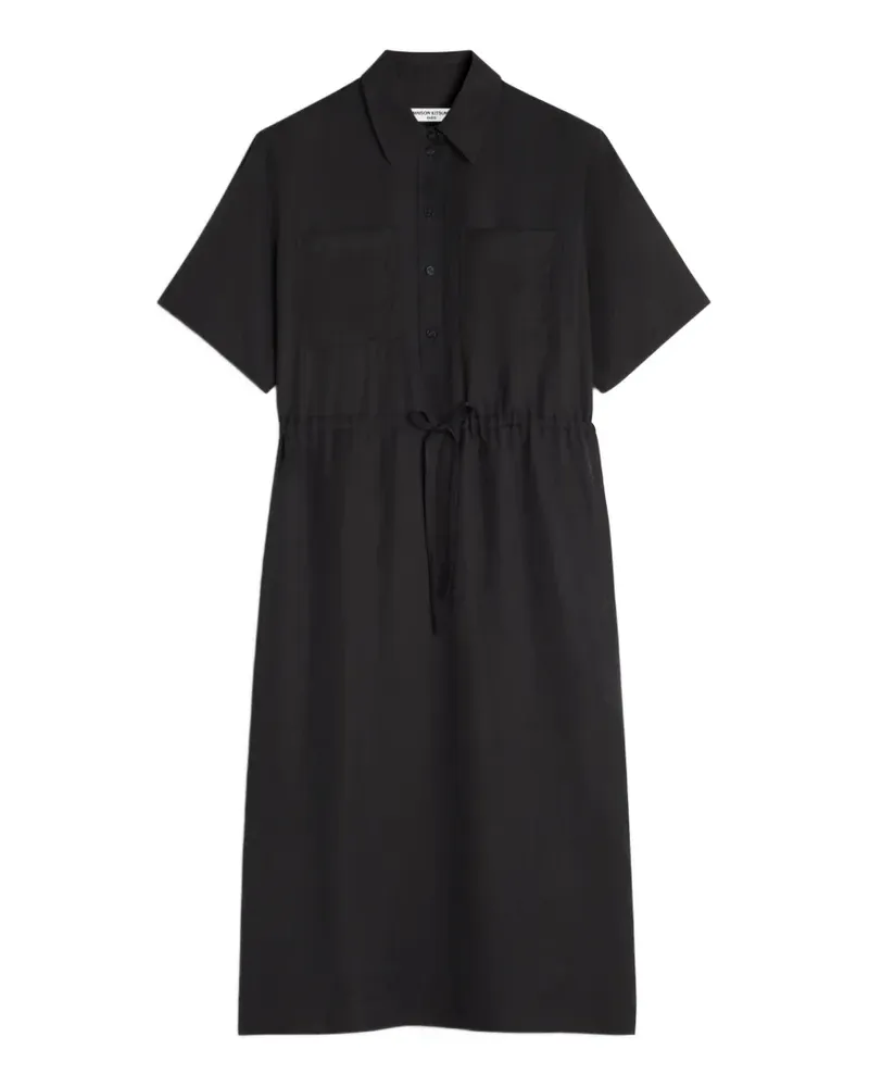 Kitsuné drawstring-waist shirt midi dress - Schwarz Schwarz
